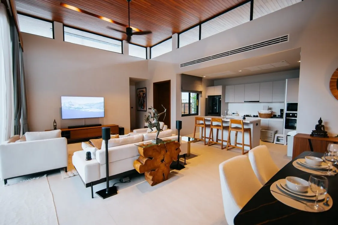 Open-plan living and kitchen