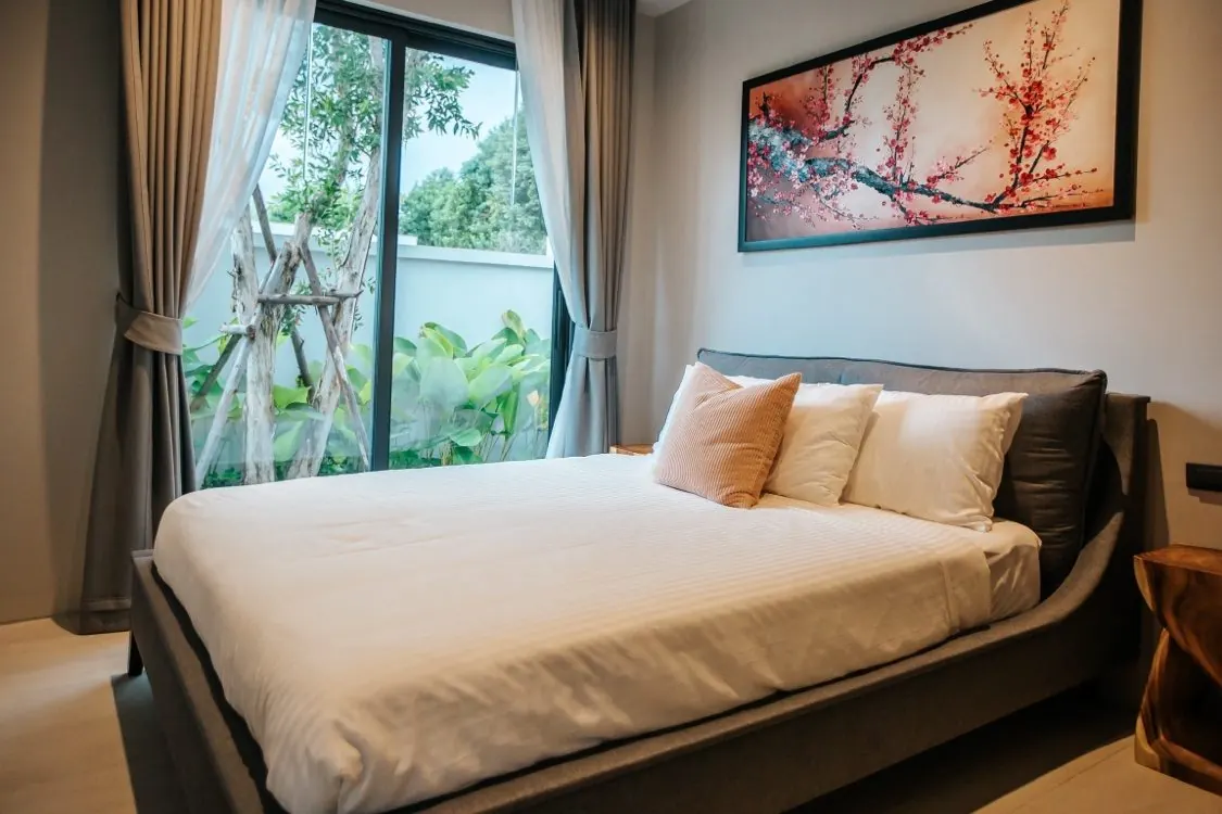 Pool-facing bedroom
