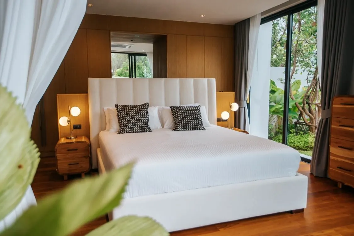 Bright primary bedroom
